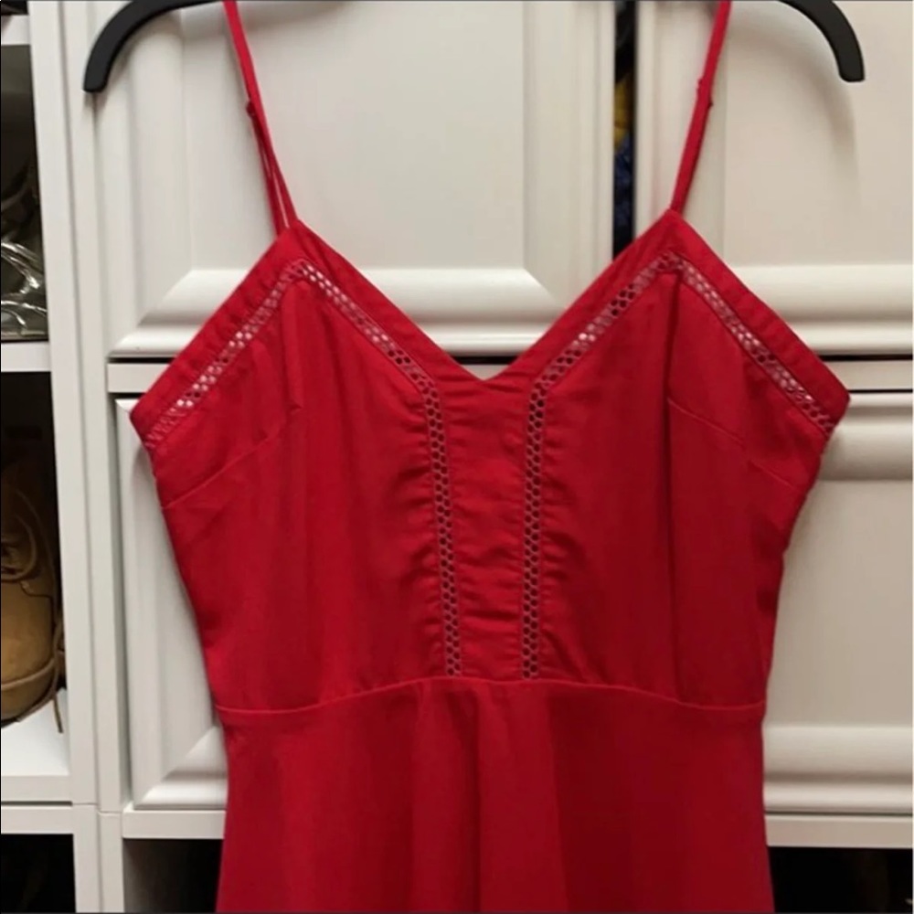Red, a-line dress